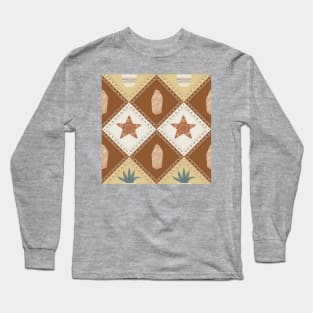 Brown Aesthetic Seamless Patterns Long Sleeve T-Shirt